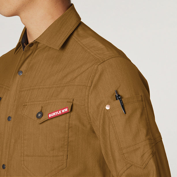 メーカー:BURTLE 品名&品番:BURTLE クレイジーストレッチ 1815 長袖シャツ【通年】 袖ペン差し左