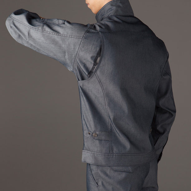メーカー:BURTLE 品名&品番:BURTLE 7041 クレイジーストレッチ ジャケット【春夏】【ユニセックス】 背面メッシュプリーツ加工