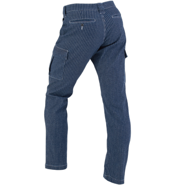 メーカー:CO_COS 品名&品番:Dickies CC-D-695 ウォバッシュストライプカーゴパンツ カラー:インディゴ(バックスタイル)