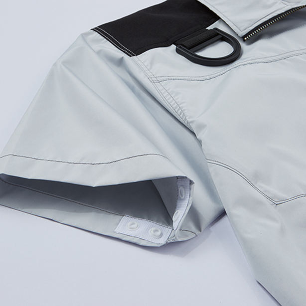 メーカー:JICHODO 品名&品番:Jawin JC-54090 フルハーネス対応猛暑用遮熱空調服™半袖ブルゾン【ウエアのみ】 空気の抜け防止袖口