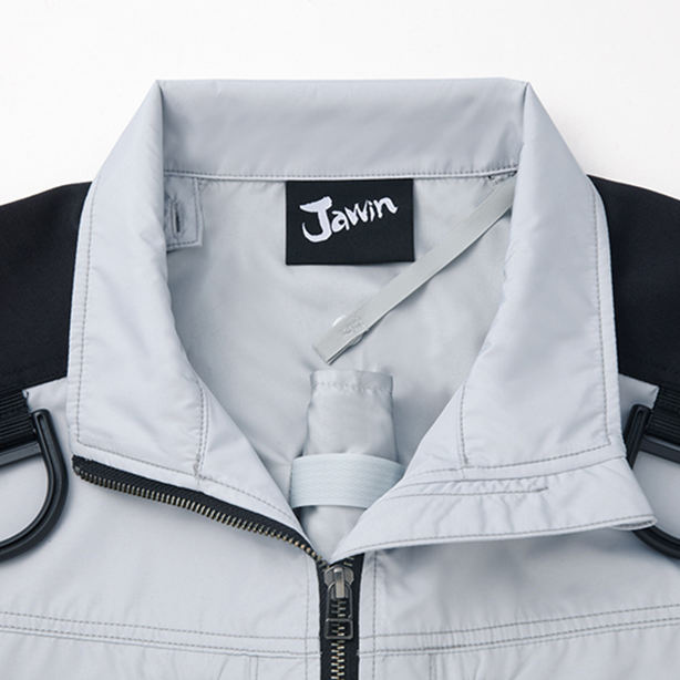 メーカー:JICHODO 品名&品番:Jawin JC-54090 フルハーネス対応猛暑用遮熱空調服™半袖ブルゾン【ウエアのみ】 首元調節ひも