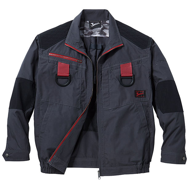 メーカー:JICHODO 品名&品番:Jawin JC-54100 フルハーネス対応強度増し空調服™長袖ブルゾン【フルセット】(一覧表示用)  カラー:シックブラック