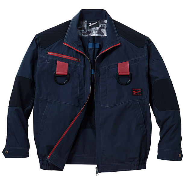 メーカー:JICHODO 品名&品番:Jawin JC-54100 フルハーネス対応強度増し空調服™長袖ブルゾン【フルセット】(一覧表示用)  カラー:ネービー