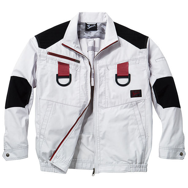 メーカー:JICHODO 品名&品番:Jawin JC-54100 フルハーネス対応強度増し空調服™長袖ブルゾン【フルセット】(一覧表示用)  カラー:シルバー