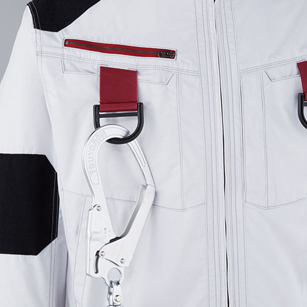 メーカー:JICHODO 品名&品番:Jawin JC-54100 フルハーネス対応強度増し空調服™長袖ブルゾン【フルセット】 Dカン