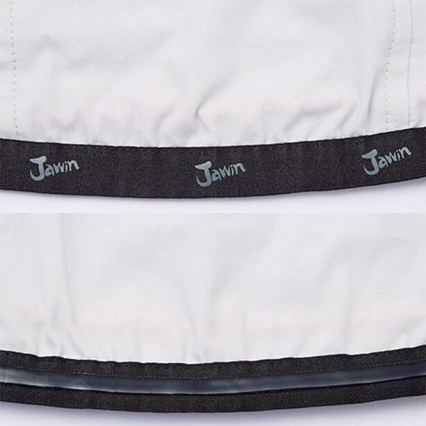 メーカー:JICHODO 品名&品番:Jawin JC-54110 綿100%のフード付き空調服™ベスト【ウエアのみ】 ロゴ入りテープ