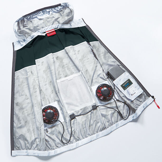 メーカー:JICHODO 品名&品番:Jawin JC-54130 マウンテンパーカータイプの空調服™ベスト【ウエアのみ】 ケーブルストッパー