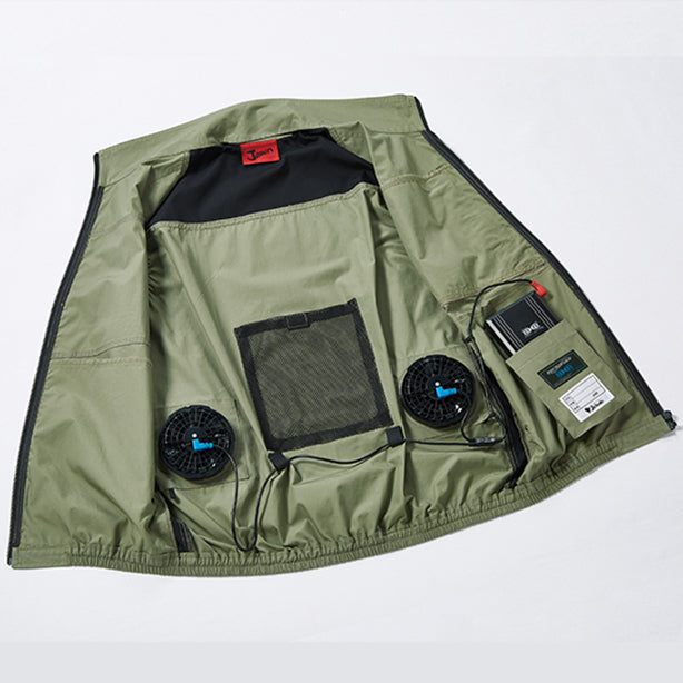 メーカー:JICHODO 品名&品番:JAWIN JC-54140 綿100% 空調服® ベスト【ウェアのみ】 ケーブルストッパー