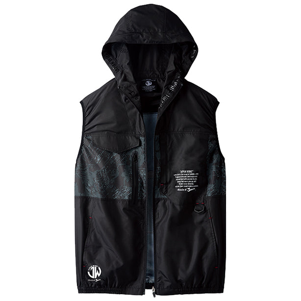 メーカー:JICHODO 品名&品番:JAWIN JC-54150 ミリタリーテイスト 空調服® ベスト【ウェアのみ】(一覧表示用)  カラー:ブラック