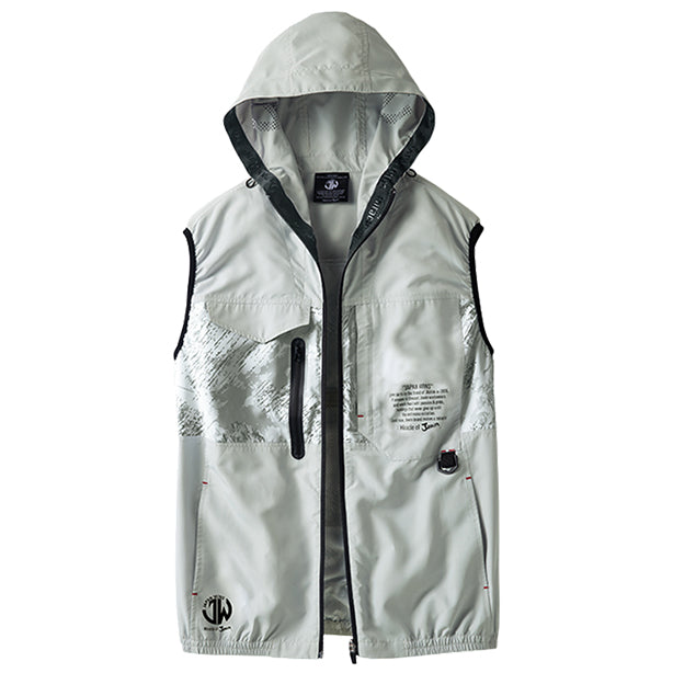 メーカー:JICHODO 品名&品番:JAWIN JC-54150 ミリタリーテイスト 空調服® ベスト【ウェアのみ】(一覧表示用)  カラー:シルバー