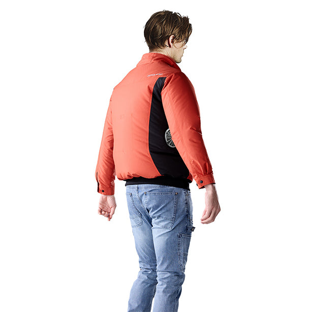 メーカー:JICHODO 品名&品番:JAWIN JC-54190 空調服®遮熱サイドファン長袖ブルゾン 着用イメージ背面