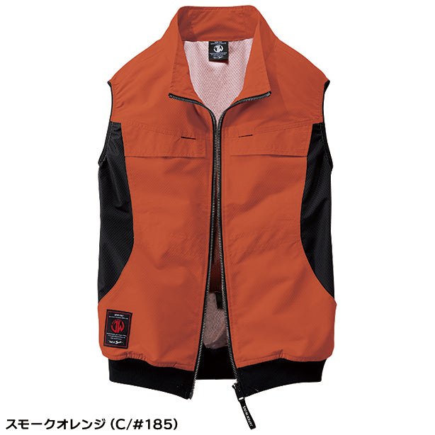 メーカー:JICHODO 品名&品番:JAWIN JC-54210 空調服®遮熱サイドファンベスト(一覧表示用)  カラー:スモークオレンジ