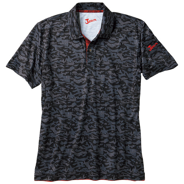 Jawin 55334 吸汗速乾半袖ポロシャツ【春夏】 商品コード：JC-55334 色：ブラックカモフラ(一覧表示用)