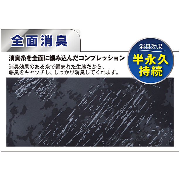 メーカー:JICHODO 品名&品番:Jawin 56184 半永久消臭コンプレッション【長袖】 Point説明ver.2