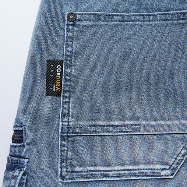 JAWIN 57002 ストレッチデニムノータックカーゴパンツ【春夏】 商品コード：JC-57002 ロゴタグCORDURA