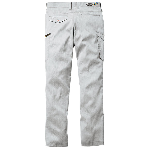 JAWIN 57102 ストレッチノータックカーゴパンツ【春夏】 商品コード：JC-57102 色：シルバー(一覧表示用)バックスタイル