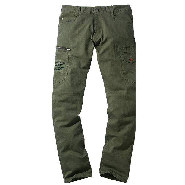 JAWIN 57302 ストレッチカラーデニムノータックカーゴパンツ【春夏】 商品コード：JC-57302 色：カーキ(一覧表示用)
