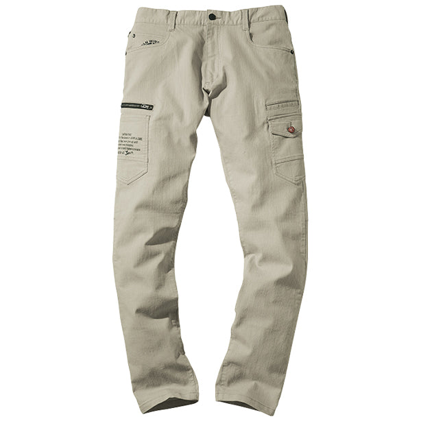 JAWIN 57302 ストレッチカラーデニムノータックカーゴパンツ【春夏】 商品コード：JC-57302 色：ライトベージュ(一覧表示用)