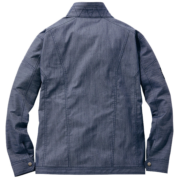 JAWIN  57400 ストレッチ長袖ジャンパー【春夏】 商品コード：JC-57400 色：インディゴ(一覧表示用)バックスタイル