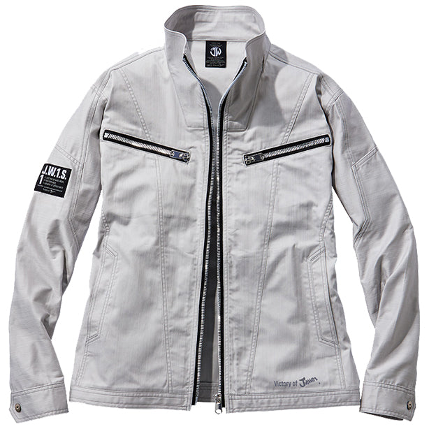 JAWIN  57400 ストレッチ長袖ジャンパー【春夏】 商品コード：JC-57400 色：シルバー(一覧表示用)