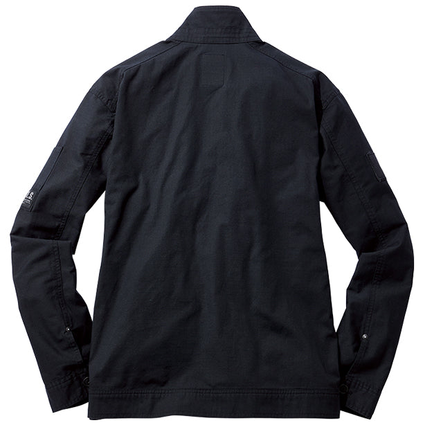 JAWIN 57500 ストレッチ長袖ジャンパー【春夏】 商品コード：JC-57500 色：ブラック(一覧表示用)バックスタイル