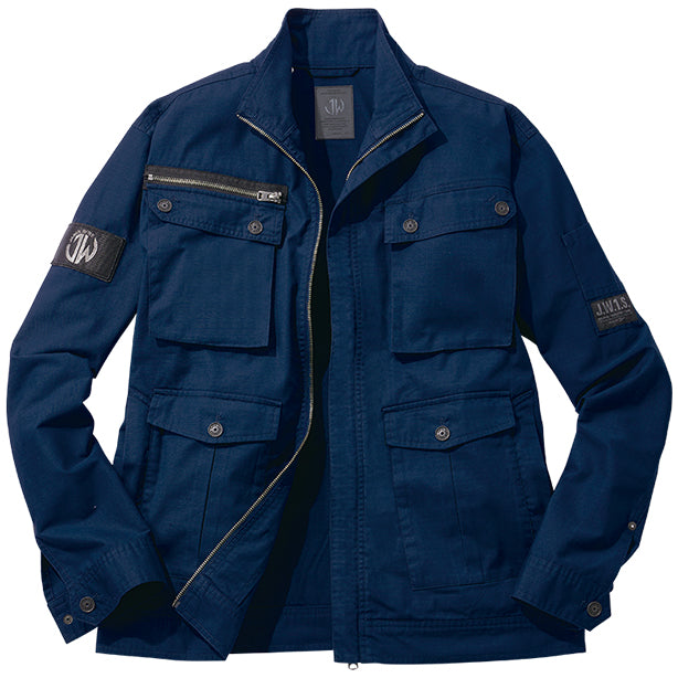 JAWIN 57500 ストレッチ長袖ジャンパー【春夏】 商品コード：JC-57500 色：ネービー(一覧表示用)