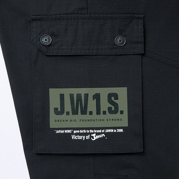 JAWIN 57502 ストレッチカーゴパンツ【春夏】 商品コード：JC-57502 右カーゴポケットロゴプリント