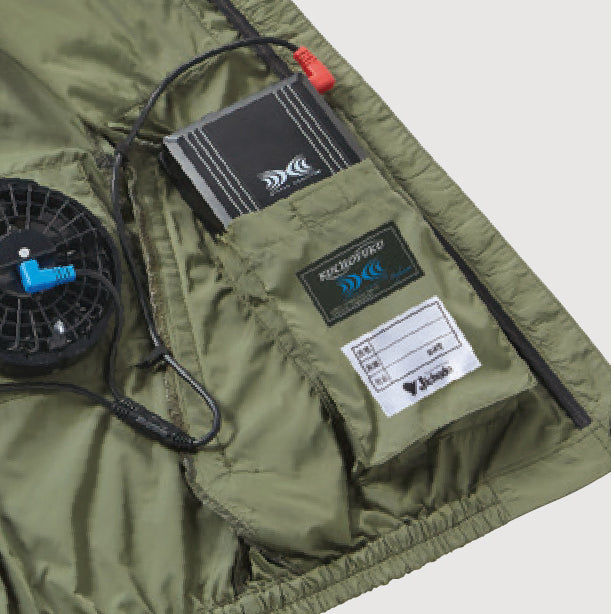 メーカー:JICHODO 品名&品番:Z-DRAGON JC-74260 ミリタリーテイストフード付き 空調服® 半袖ブルゾン【ウェアのみ】 バッテリー収納ポケット