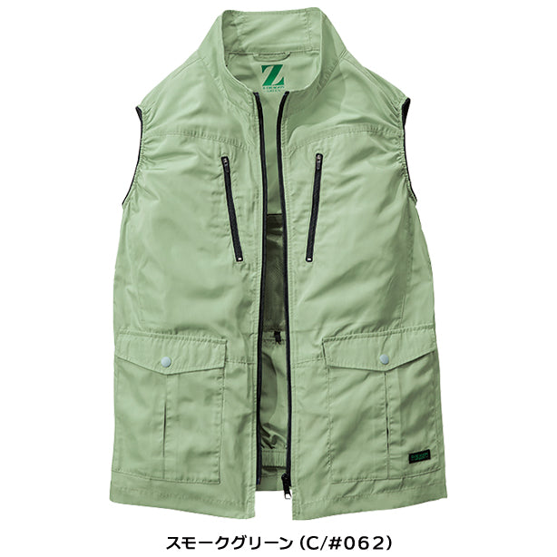 メーカー:JICHODO 品名&品番:Z-DRAGON JC-74280 サイドファン エコ空調服®ベスト(一覧表示用)  カラー:スモークグリーン