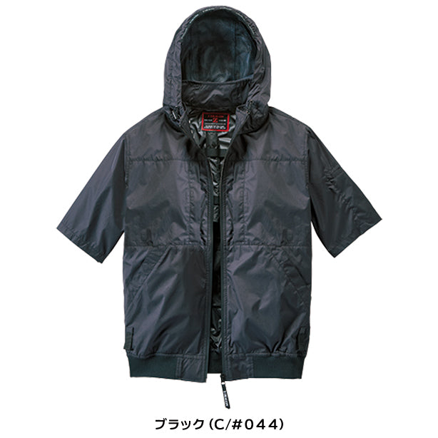 メーカー:JICHODO 品名&品番:Z-DRAGON JC-74400 上部ファン ハーネス対応空調服®遮熱半袖ブルゾン(一覧表示用)  カラー:ブラック
