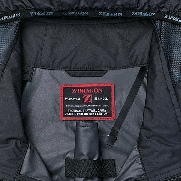 メーカー:JICHODO 品名&品番:Z-DRAGON JC-74400 上部ファン ハーネス対応空調服®遮熱半袖ブルゾン 首元調節ひも