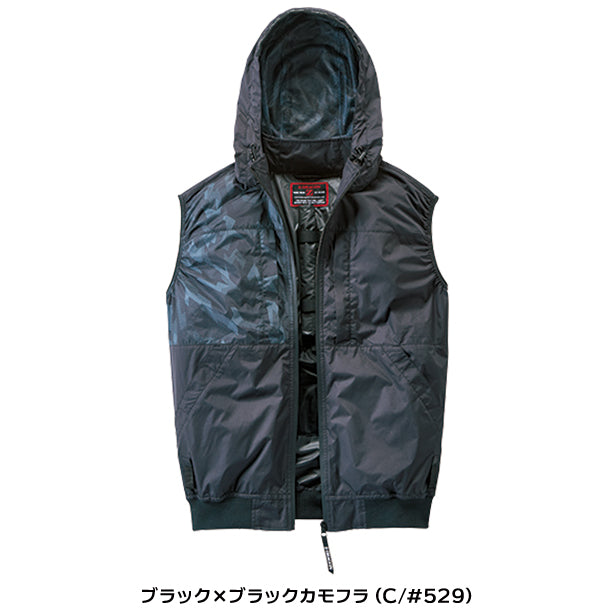 メーカー:JICHODO 品名&品番:Z-DRAGON JC-74410 上部ファン ハーネス対応空調服®遮熱ベスト(一覧表示用)  カラー:ブラック×ブラックカモフラ