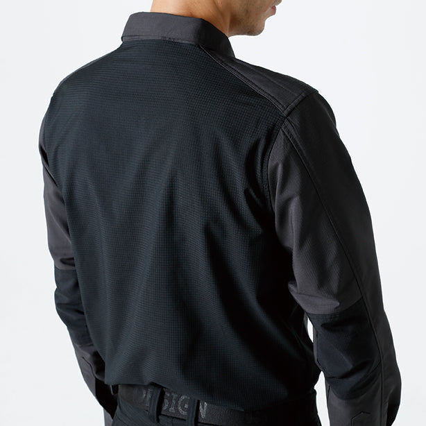 TS DESIGN 84605 ストレッチシャツ 商品コード：TSD-84605 バックスタイル