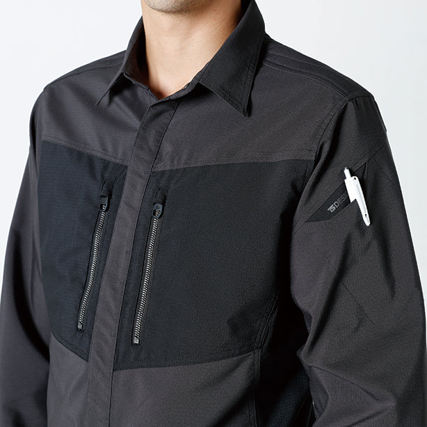 TS DESIGN 84605 ストレッチシャツ 商品コード：TSD-84605 左袖ペン差し