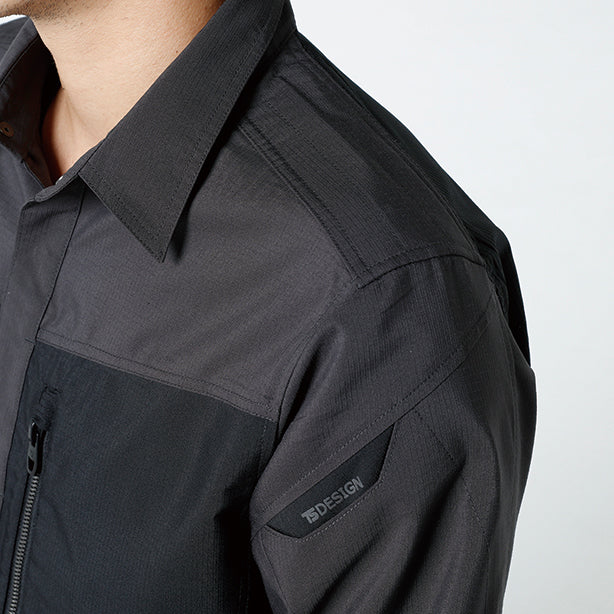 TS DESIGN 84605 ストレッチシャツ 商品コード：TSD-84605 肩補強