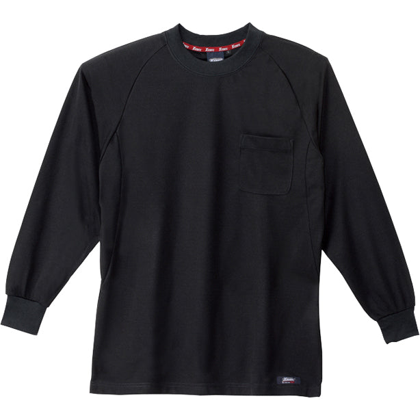 XE-6123 ジーベックの長袖Tシャツ 商品コード：XE-6123 色：クロ(一覧表示用)