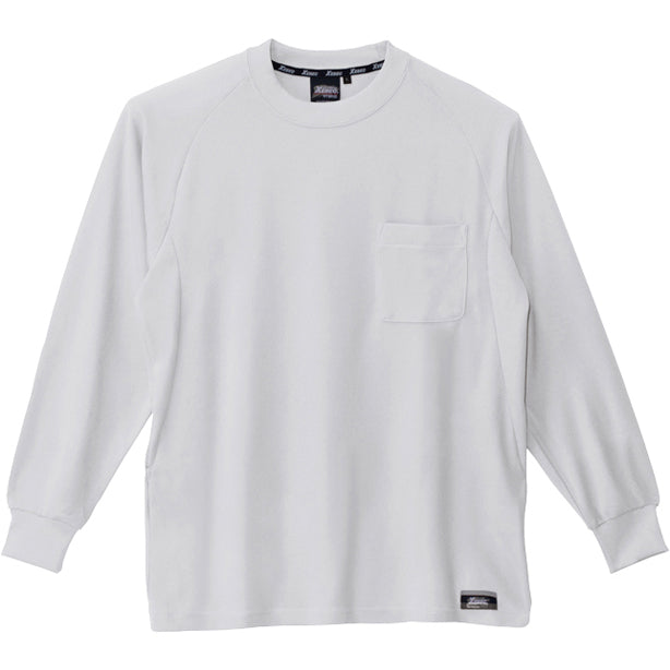 XE-6123 ジーベックの長袖Tシャツ 商品コード：XE-6123 色：グレー(一覧表示用)