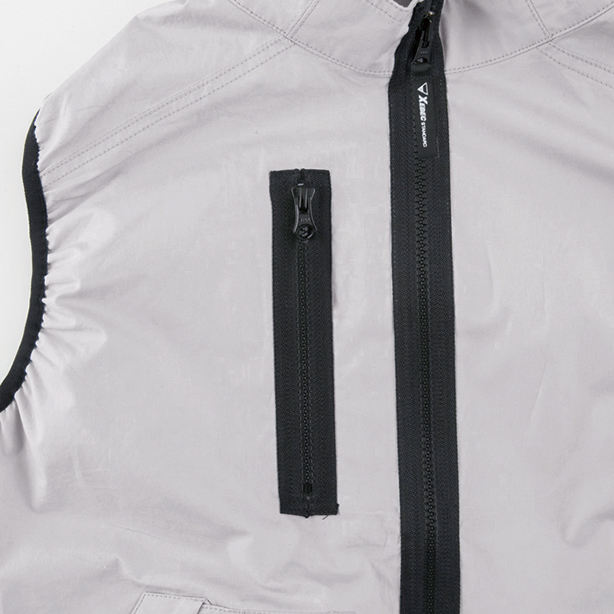 メーカー:XEBEC 品名&品番:XEBEC XE-98019 綿100%膨らみ軽減空調服®ベスト【ウエアのみ】 右胸ファスナーポケット