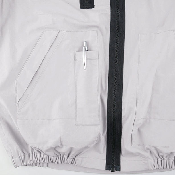 メーカー:XEBEC 品名&品番:XEBEC XE-98019 綿100%膨らみ軽減空調服®ベスト【ウエアのみ】 右脇ペン差し