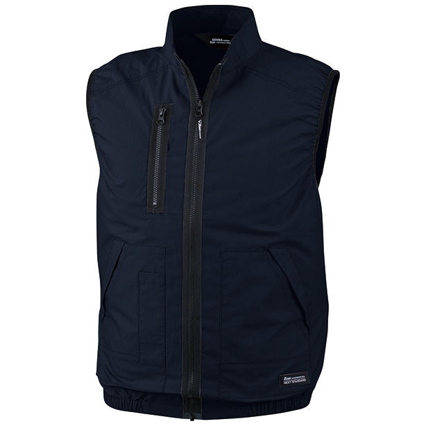 メーカー:XEBEC 品名&品番:XEBEC XE-98019-SFS 綿100%膨らみ軽減空調服®ベスト【最強フルセット】(一覧表示用)  カラー:ディープネイビー