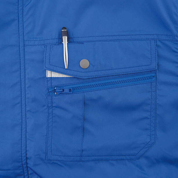 メーカー:XEBEC 品名&品番:XEBEC XE-98022 テクノクリーン®DE空調服™半袖ブルゾン【フルセット】 左胸ファスナーポケットペン差し付き