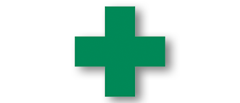 緑十字ステッカー(3サイズ：3cm、4cm、5cm)
