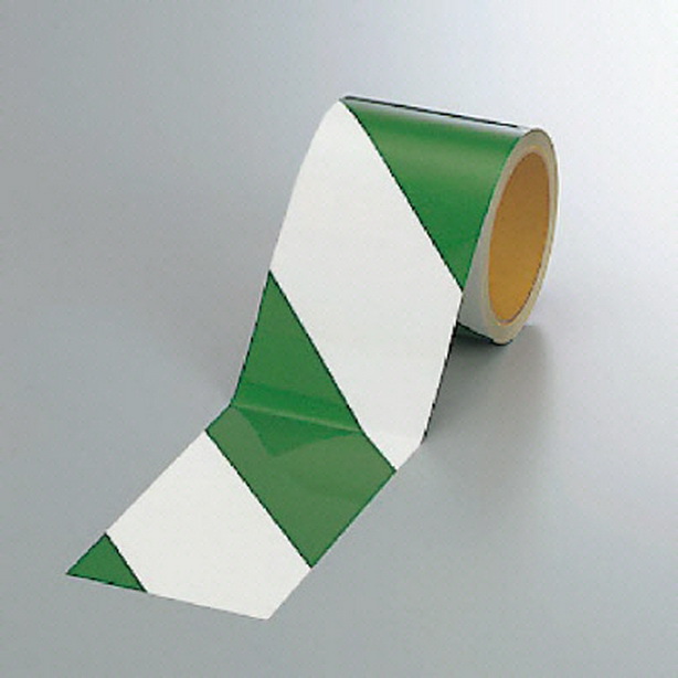 反射トラテープ 緑/白 90mm幅×10m　374-15