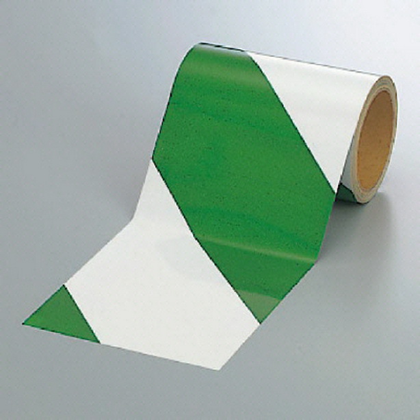 反射トラテープ 緑/白 150mm幅×10m　374-16