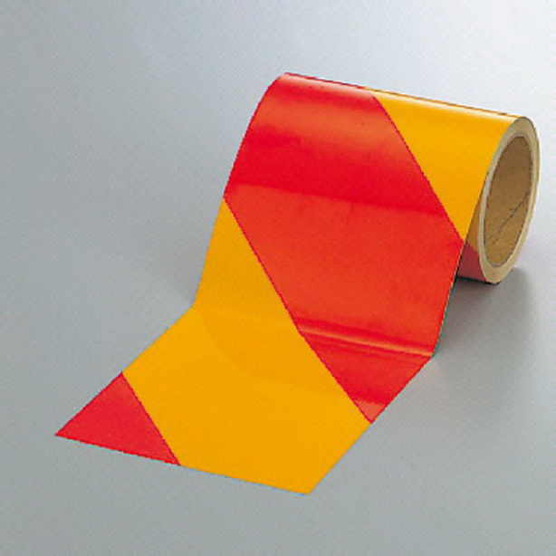 反射トラテープ 赤/黄 150mm幅×10m　374-19